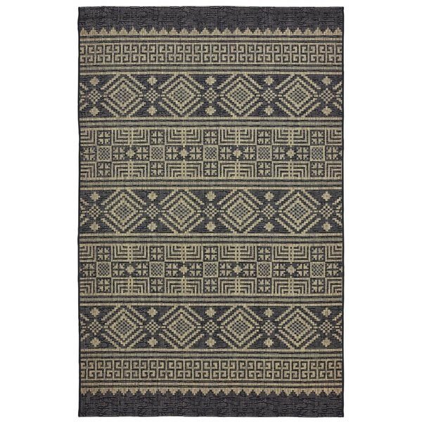 5 x 8 ft. Black & Brown Geometric Indoor & Outdoor Area Rug, Palacedesigns, Mfr#: PA2627683