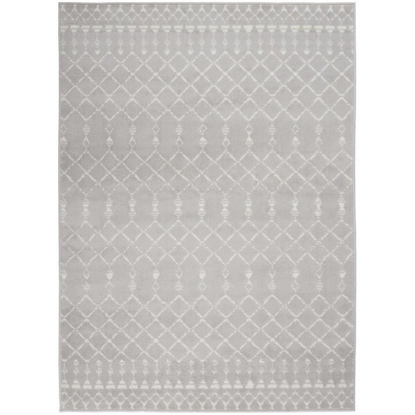 5 x 7 ft. Gray & Ivory Berber Pattern Area Rug, Homeroots, Mfr#: 385825