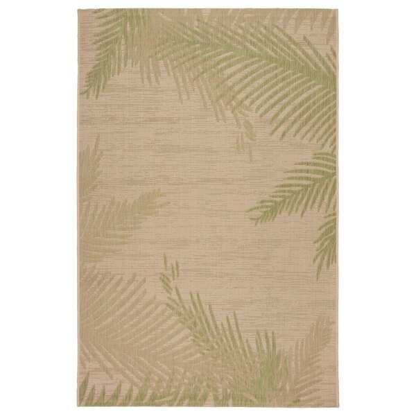 5 x 7 ft. Green Palms Indoor & Outdoor Area Rug, Homeroots, Mfr#: 393734