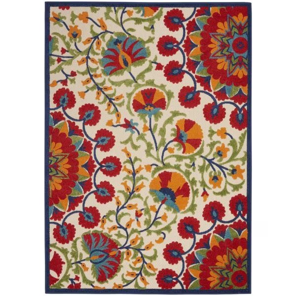 5 x 8 ft. Red & Multi Color Indoor & Outdoor Area Rug, Palacedesigns, Mfr#: PA2627892