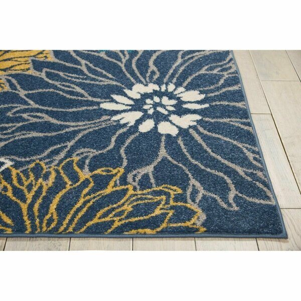5 x 7 ft. Blue Tropical Flower Area Rug, Homeroots, Mfr#: 385403