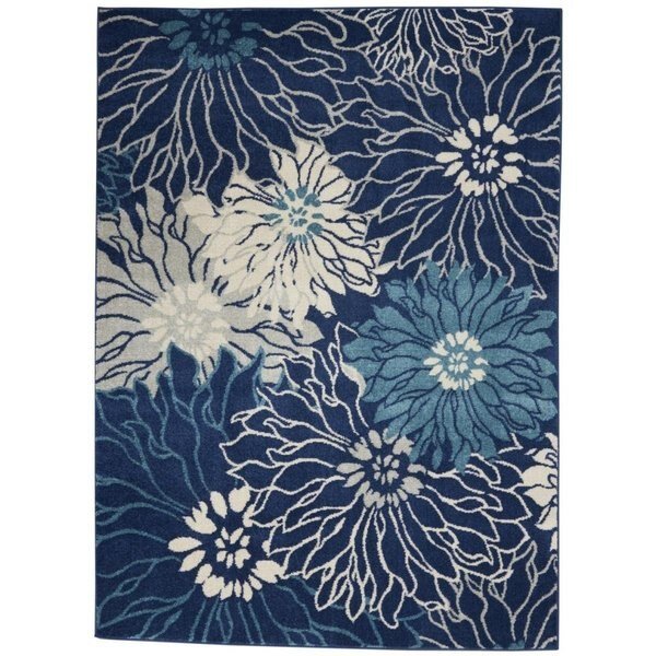 5 x 7 ft. Navy & Ivory Floral Area Rug, Palacedesigns, Mfr#: PA2627971