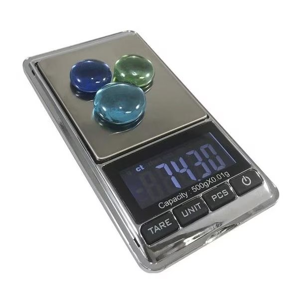 Optima Home Scales ST-501 Sterling Pocket Scale with Lid Weighing Tray; Silver - 500 x 0.01 g, Moon Knight, Mfr#: ST-501