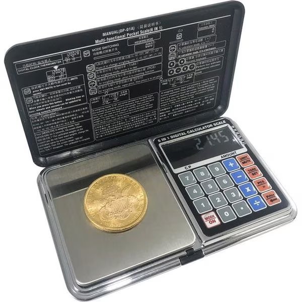 Optima Home Scales AT-202 Atom Pocket Weight Scale with Calculator Function; Black & Silver - 200 x 0.01 g, Moon Knight, Mfr#: AT-202