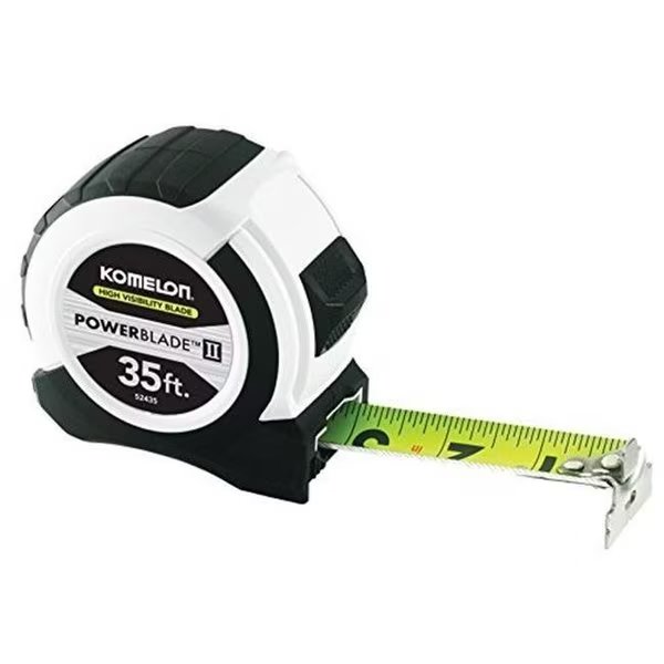 Komelon USA 416-52435 35 ft. Abs Powerblade II Wide Blade Tape Measures - Small; White & Black, Komelon, Mfr#: 416-52435