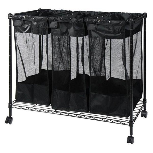 Oceanstar HGTBS1767 Triple Storage Organizer & Laundry Sorter; Black, Oceanstar, Mfr#: HGTBS1767