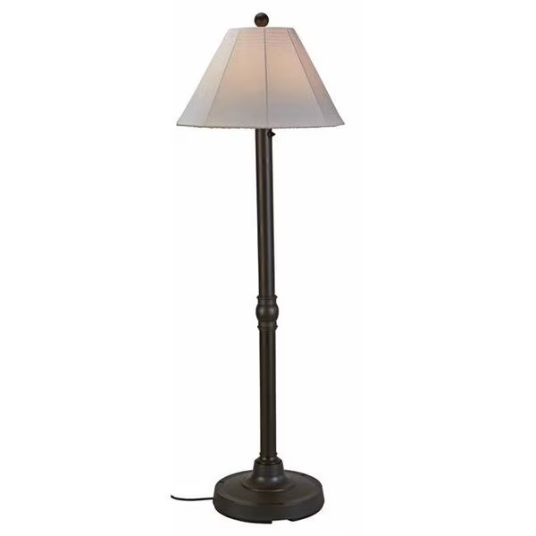 Patio Living Concepts 56097 60 x2 in. Malibu Outdoor Floor Lamp with Bronze Resin Body & Natural Canvas Sunbrella Shade Cover, Patio Living, Mfr#: 56097