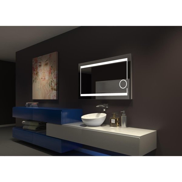 60 x 28 in. 1 Magnifier Aurora Illuminated Mirror, Perfectpillows, Mfr#: PE2638930