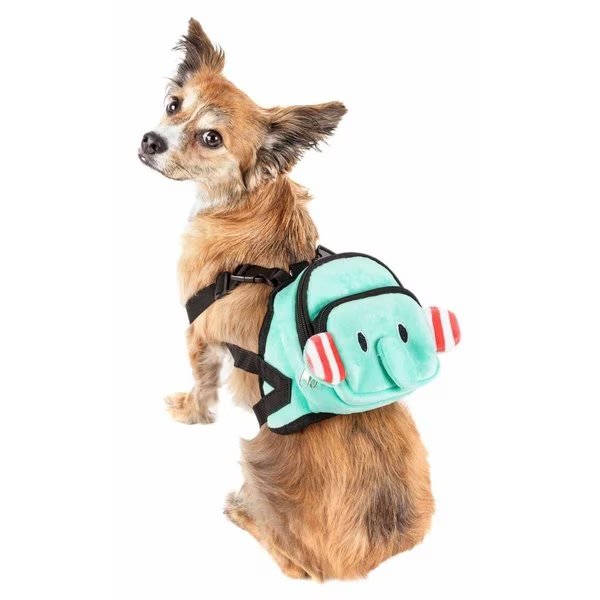 Dumbone Dual-Pocketed Compartmental Animated Dog Harness Backpack, Blue - Small, Petpurifiers, Mfr#: PE2640340