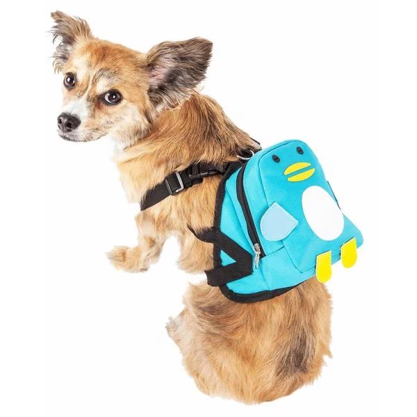 Waggler Hobbler Large-Pocketed Compartmental Animated Dog Harness Backpack, Blue - Small, Petpurifiers, Mfr#: PE2640341