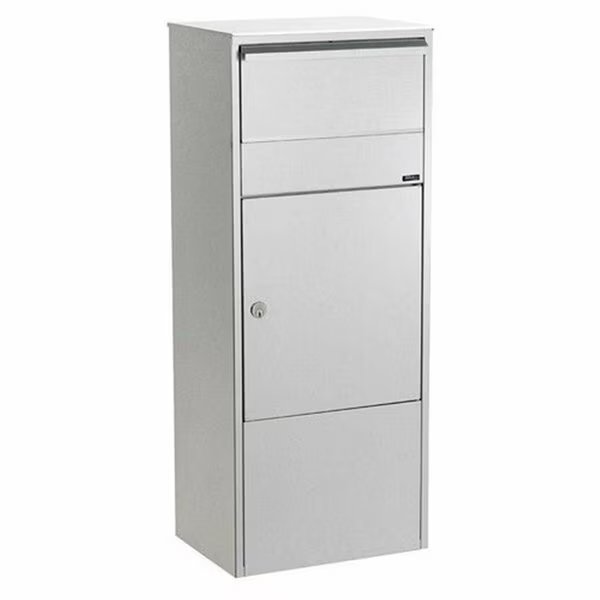 Allux 800 Galvanized Steel Locking Mail Parcel Box, Grey, Qualarc, Mfr#: ALX-800-GY