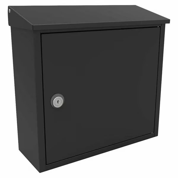Allux 400 Top-loading Locking Wall Mounted Mailbox, Black, Qualarc, Mfr#: ALX-400-BLK
