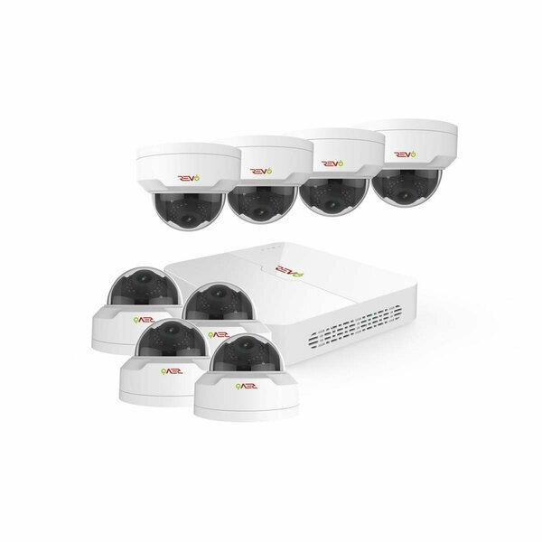 Ultra HD 8 Channel 2TB NVR Surveillance System with 8 x 4 Megapixel Cameras, Revo America, Mfr#: RU82MD8G-2T