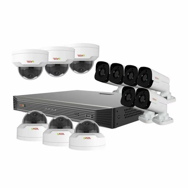 Ultra HD 16 Channel 4TB NVR Surveillance System with 12 x 4 Megapixel Cameras, Revo America, Mfr#: RU162MD6GB6G-4T