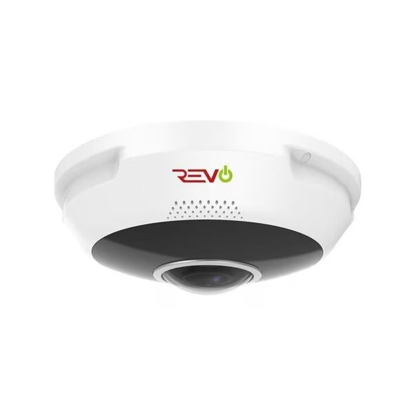 Revo America RUCFE4K-1C Ultra Plus HD 4K IP Indoor & Outdoor Audio Capable Fisheye Dome Surveillance Camera with 360 deg Panoramic Coverage, Revo America, Mfr#: RUCFE4K-1C