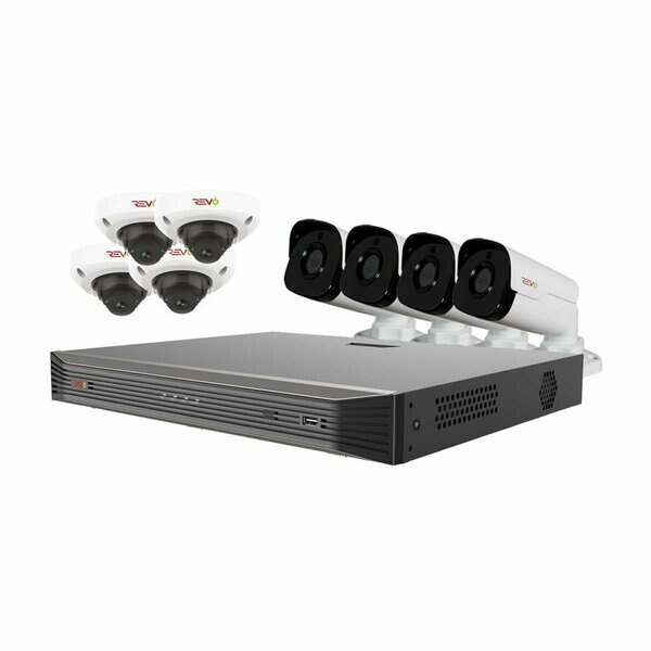 Ultra HD Audio Capable 16 Channel Surveillance System with 8 4Megapixel Cameras, Revo America, Mfr#: RU162D4GB4GA-3T