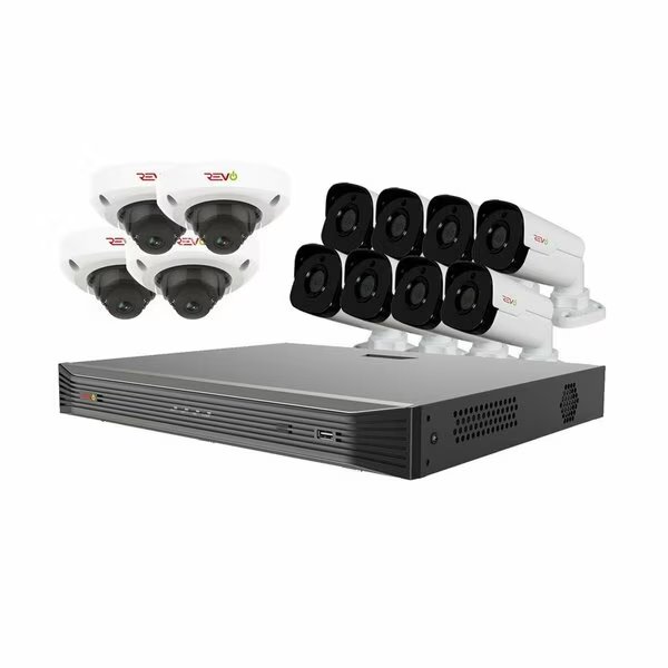 Ultra HD Audio Capable 16 Channel Surveillance System with 12 4Megapixel Cameras, Revo America, Mfr#: RU162D4GB8GA-4T