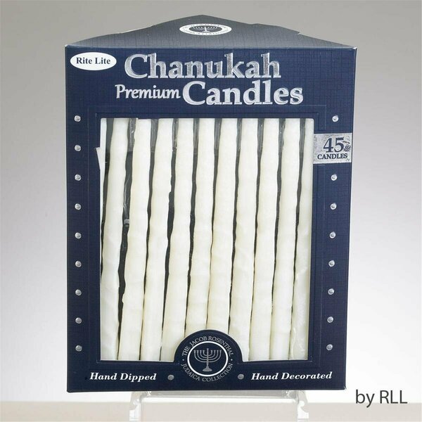 Hand Craft Frosted Premium Chanukah Candles, White, 12PK, Rite Lite, Mfr#: C-10-WOWN2