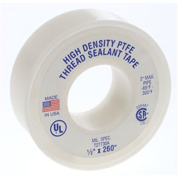 0.5 x 260 in. High Density PTFE Tape, Black Swan, Mfr#: BSW2125