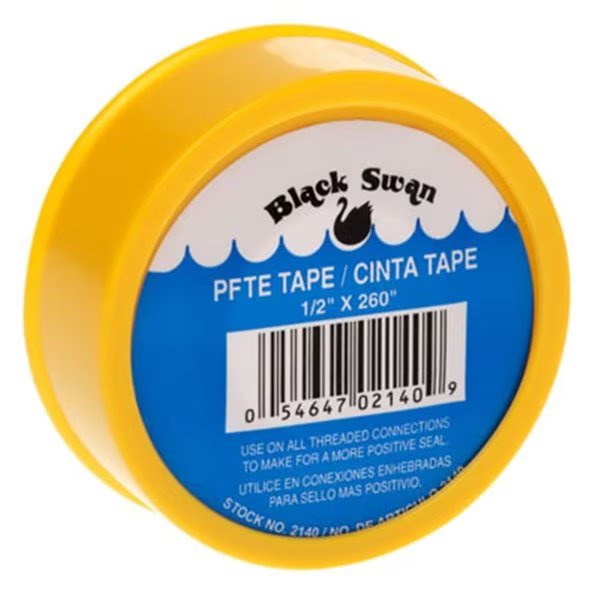 0.5 x 260 in. Gas Line PTFE Tape, Yellow, Black Swan, Mfr#: BL441357