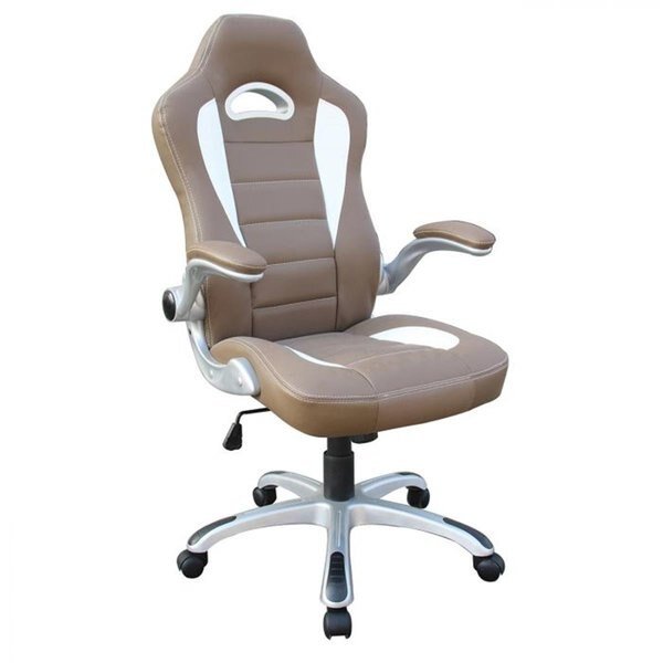 Techni Mobili RTA -3527-CM 18.25-22 in. High Back Executive Sport Race Office Chair with Flip-Up Arms; Camel, Techni Mobili, Mfr#: RTA -3527-CM