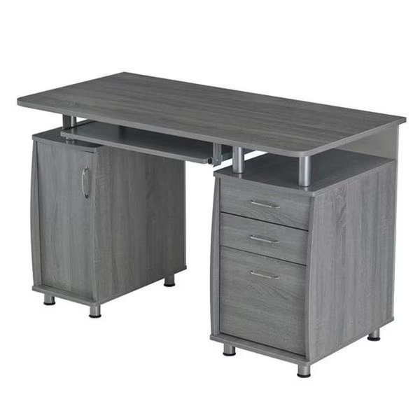 Techni Mobili RTA-4985-GRY Complete Workstation Computer Desk with Storage; Grey - 30 x 47.5 x 24 in., Techni Mobili, Mfr#: RTA-4985-GRY
