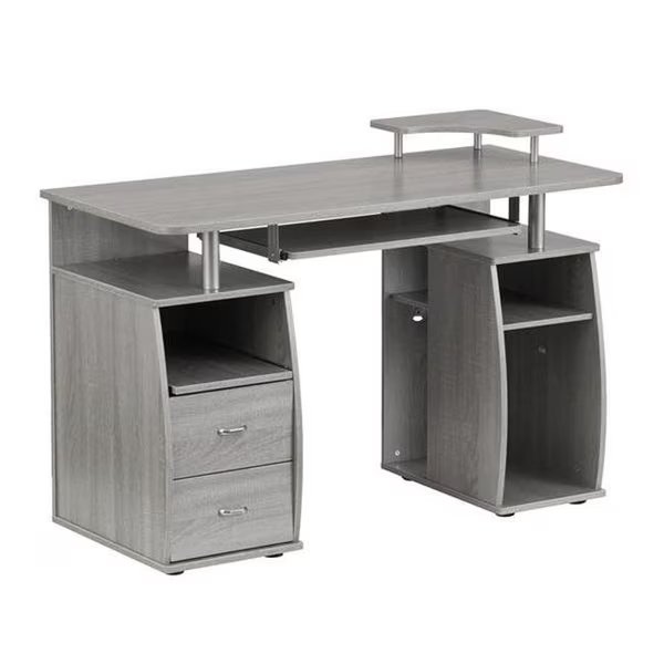 Techni Mobili RTA-8211-GRY Complete Computer Workstation Desk with Storage; Gray - 33.5 x 47.25 x 21.5 in., Techni Mobili, Mfr#: RTA-8211-GRY