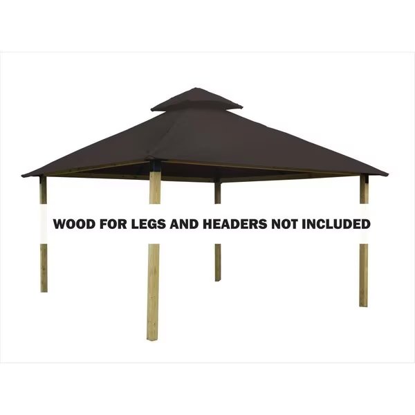12 sq. ft. Gazebo Roof Framing & Mounting Kit with Kona Outdura Canopy, Acacia, Mfr#: AGOK12- KONA
