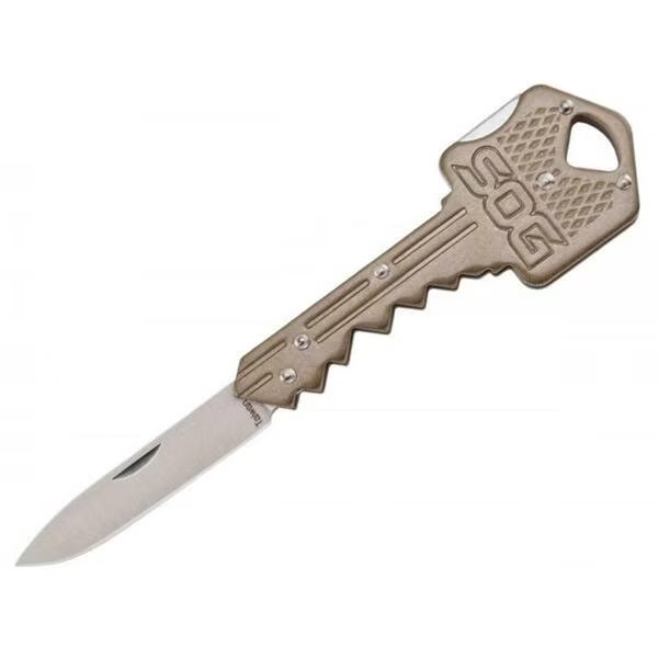 1.5 in. Straight Edge Key Folding Knife, Brass, Sog, Mfr#: SOG-KEY102-CP