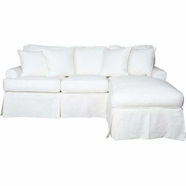 Horizon Slipcovered Sleeper Sofa & Chaise White, Sunset Trading, Mfr#: SU-117678-423080