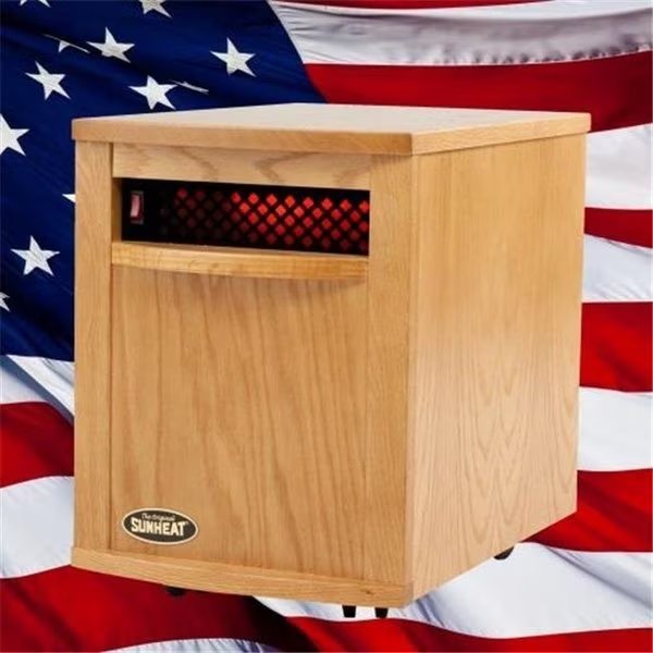 SunHeat 160110001 Original Amish 1500 Infrared Heater-Fully Made in the USA-Nebraska Oak, Sunheat, Mfr#: 160110001