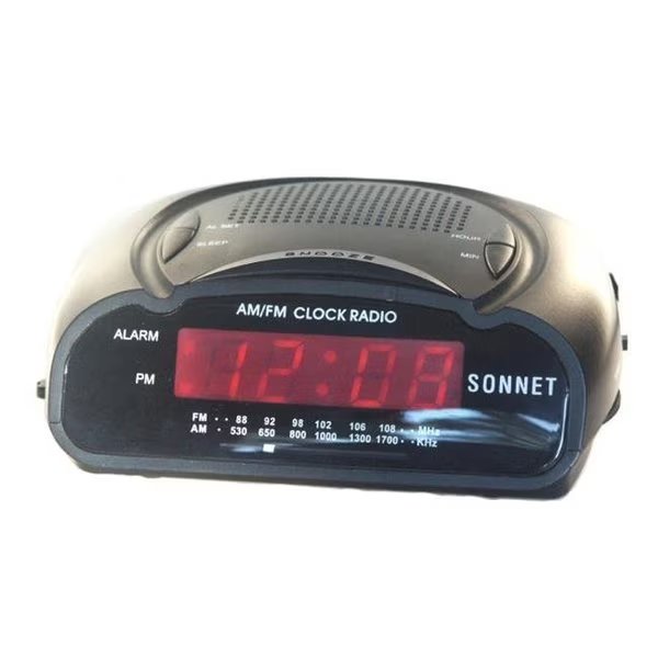 Sonnet Industries R-1662B Compact Radio Clock; Black, Sonnet Industries, Mfr#: R-1662B