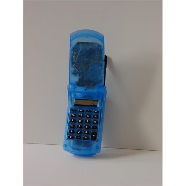 Sonnet Industries R-194T Flip Phone Style AM & FM Radio With Calculator - Blue, Sonnet Industries, Mfr#: R-194T