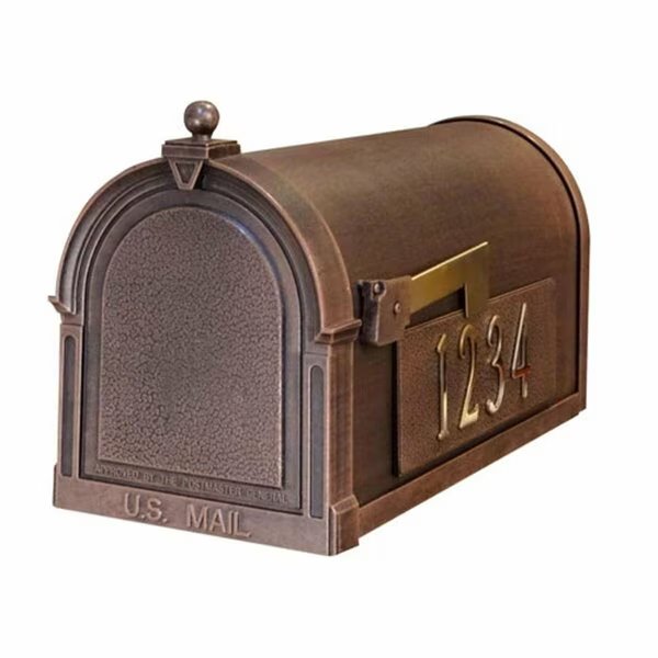 Berkshire Curbside Mailbox with Side Numbers - Copper, Special Lite Products, Mfr#: SCB-1015-MP-CP