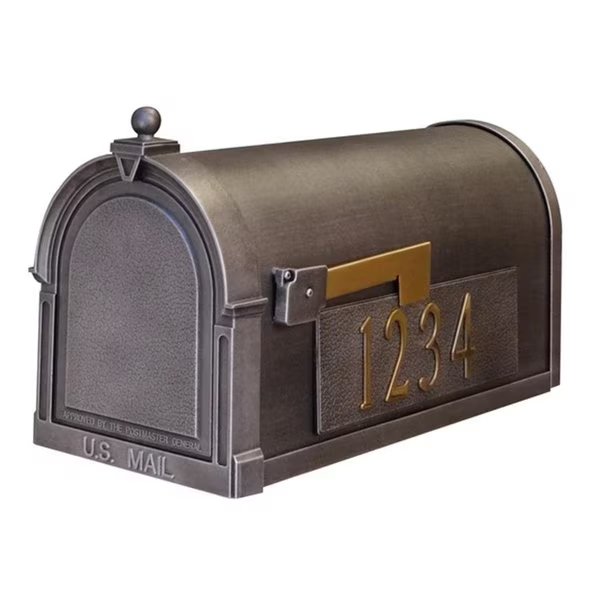 Special Lite Products SCB-1015-MP-SW Berkshire Curbside Mailbox with Side Numbers - Swedish Silver, Special Lite Products, Mfr#: SCB-1015-MP-SW