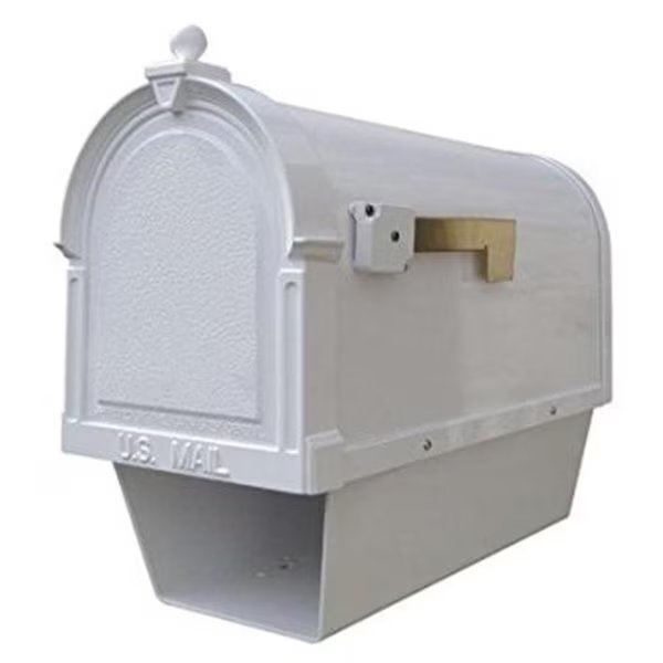 Special Lite Products SCB-1015-MP-WH Berkshire Curbside Mailbox with Side Numbers; White, Special Lite Products, Mfr#: SCB-1015-MP-WH