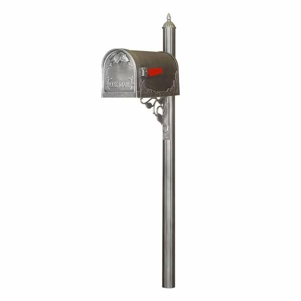 Floral Curbside with Albion Mailbox Post, Swedish Silver, Special Lite, Mfr#: SCF-1003_SPK-651-SW