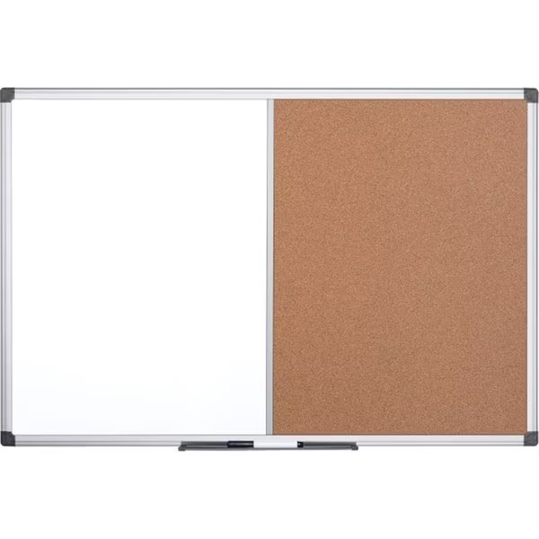 Mastervision Dry-Erase Combo BoardSilver 48 x 72 x 0.5 in., Bi-Silque, Mfr#: BVCXA2702170
