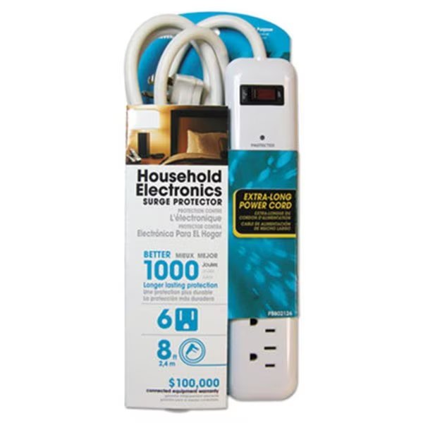 Prime PB802126 Household Electronics 6 Outlets Surge Protectors - White, Prime, Mfr#: PB802126