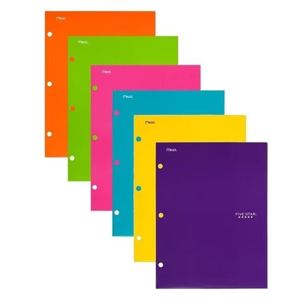 Mead Products MEA38056 Five Star Pocket Folders with 4-Pocket; Assorted Color, Mead Products, Mfr#: 38056