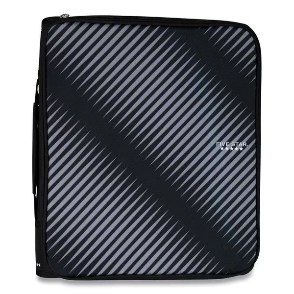 2 in. 3 Rings Zipper Binder, Black & Gray, Mead Products, Mfr#: 72536