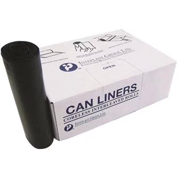 38 x 58 in. 1.50 mm Low Density Can Liner, Black - 20 per Roll, Roll of 5, Inteplast Group, Mfr#: IN473071