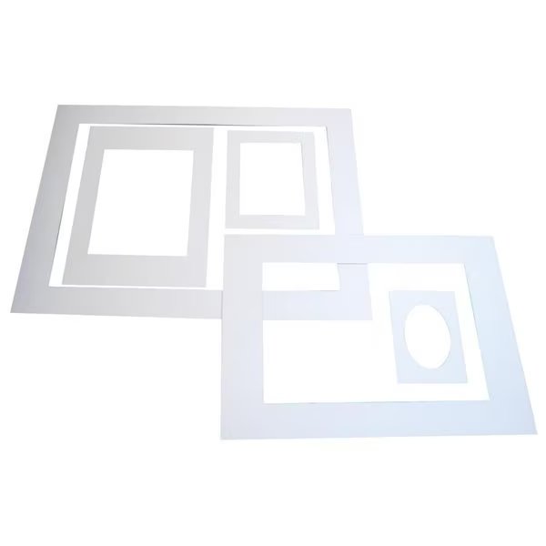 Inovart 206483 Sax Teachers School Pack Economy Pre-Cut Mat Frame; Assorted Size; White - Pack of 60, Inovart, Mfr#: 206483