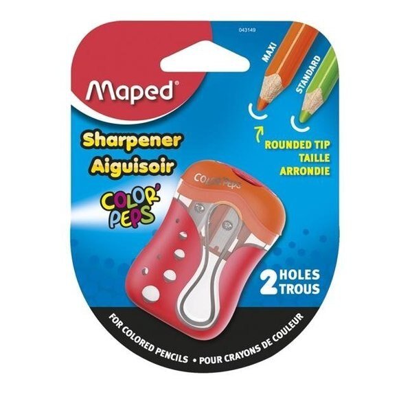 Maped 2005013 Color Peps 2-Hole Colored Pencil Sharpener; Assorted Color, Maped, Mfr#: 2005013