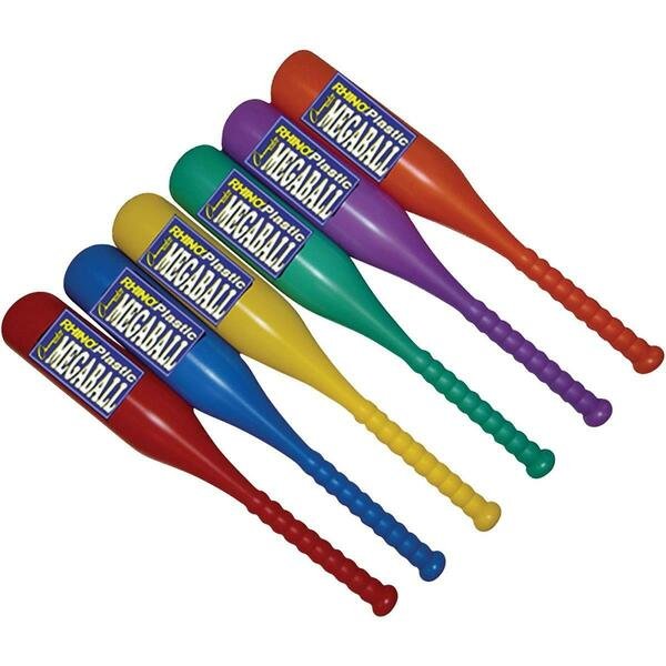 27 L in. Sports Rhino Plastic Megaball Bat Set, Assorted - Pack of 6, Champion Sports, Mfr#: 1506813
