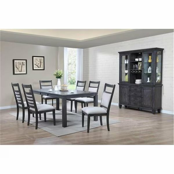 Shades of Gray 9 Piece Dining Set with China Cabinet, Sunset Trading, Mfr#: DLU-EL9282-C90-BH9PC