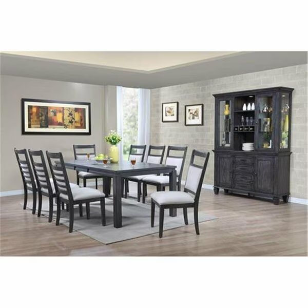 Shades of Gray 11 Piece Dining Set with China Cabinet, Sunset Trading, Mfr#: DLU-EL9282-C90-BH11PC