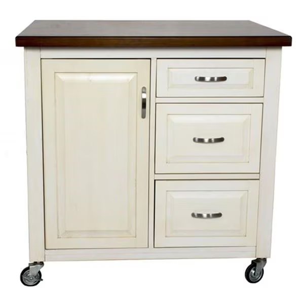 36 x 37 x 27 in. Andrews Kitchen Cart, Finefabrics, Mfr#: FI1209162