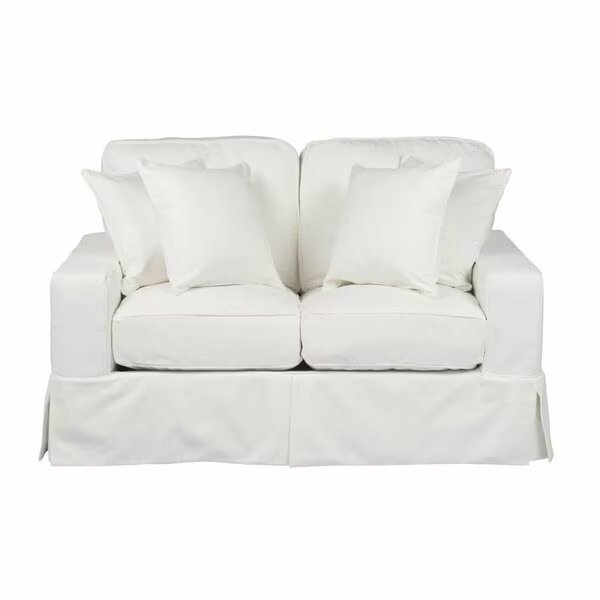 Americana Slipcovered Loveseat Peyton Pearl, Sunset Trading, Mfr#: SU-108510-391081