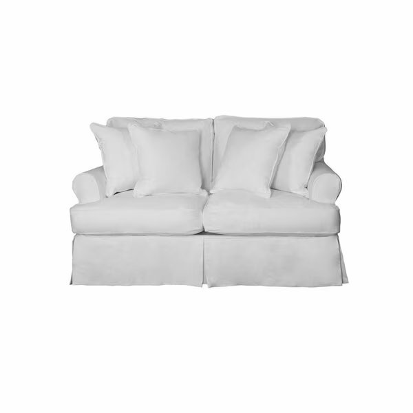 Horizon Slipcovered Loveseat Peyton Pearl, Sunset Trading, Mfr#: SU-117610-391081